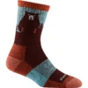 Darn Tough Womens Bear Town Micro Crew Lightweight Hiking Socks -Shoes Shop 1970 Burgundy