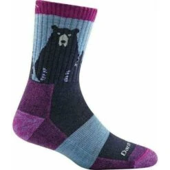 Darn Tough Womens Bear Town Micro Crew Lightweight Hiking Socks -Shoes Shop 1970 Purple