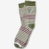 Hippy Feet Olive & Burgundy Striped Crew Socks -Shoes Shop Olive and Burgundy