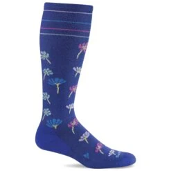 Sockwell Womens Field Flower Moderate Compression Knee-High Socks -Shoes Shop SW133W FieldFlower Hyacinth310 WEB