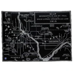 Faribault Mill Minneapolis-Saint Paul Map Wool Throw