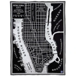 Faribault Mill New York City Map Wool Throw