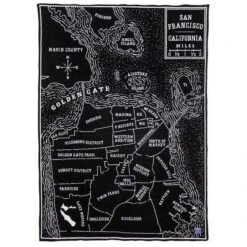 Faribault Mill San Francisco Map Wool Throw
