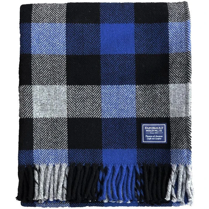 Faribault Mill Tri-Color Buffalo Check Wool Throw 4 Faribault Mill Tri-Color Buffalo Check Wool Throw - Image 2