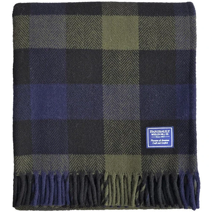 Faribault Mill Tri-Color Buffalo Check Wool Throw 5 Faribault Mill Tri-Color Buffalo Check Wool Throw - Image 3