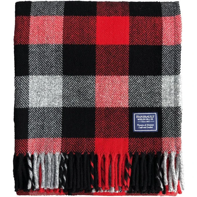 Faribault Mill Tri-Color Buffalo Check Wool Throw 3 Faribault Mill Tri-Color Buffalo Check Wool Throw