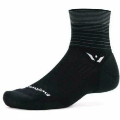 Swiftwick Pursuit Four Medium Stripe Socks -Shoes Shop pursuit stripe gray quarter crew socks 4 profile 4baa0zz 1400x a1107d7c b263 4c8a 8932 0e11328c2c28